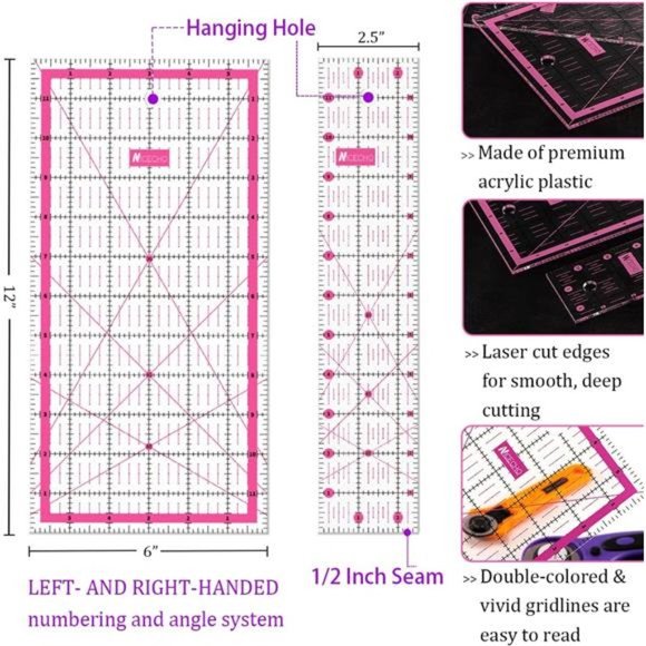 Rotary Cutter Set,Nicecho Sewing Quilting Supplies,45mm & 28 mm Fabric Cutters - Picture 6 of 6